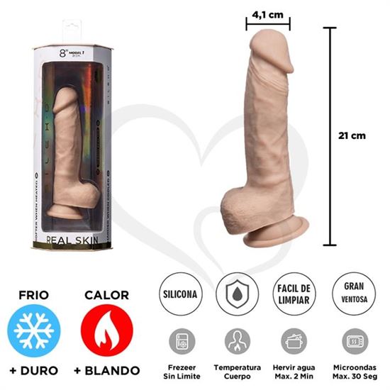 Real Skin Model 1 - Dildo Termoreactivo de Silicona de 20 cm